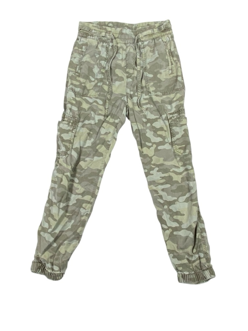 American Eagle Cargo Jogger Pants Womens S Camo Print Pull On Stretch Loungewear
